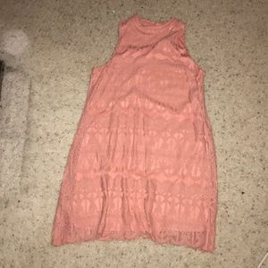 High Neckline Dress in Pink